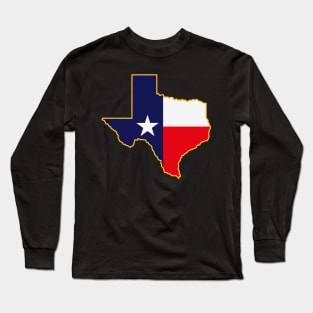 Texas With Flag (Lone Star State) Long Sleeve T-Shirt